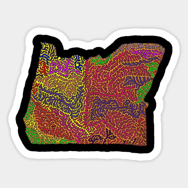 State of Oregon - Pop Art Style Sticker by NightserFineArts